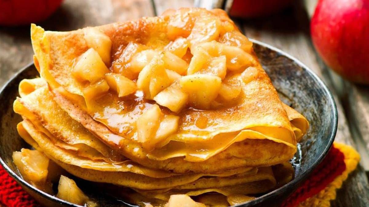 Recetas: panqueques de manzanas en 5 minutos.