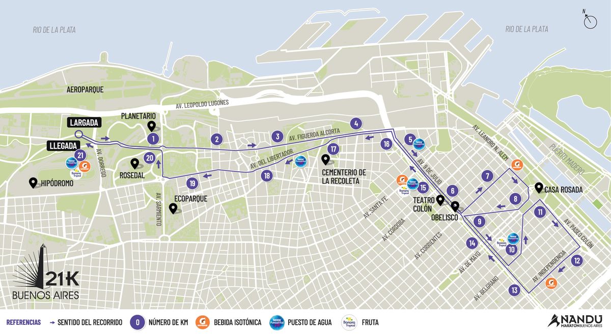 El recorrido de la Media Marat&oacute;n de Buenos Aires.