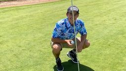Valentín Bosdari la rompió en el Club de Campo, con un imponente hoyo en uno, en el 8, de 185 yardas. Foto: gentileza Golf en Mendoza.