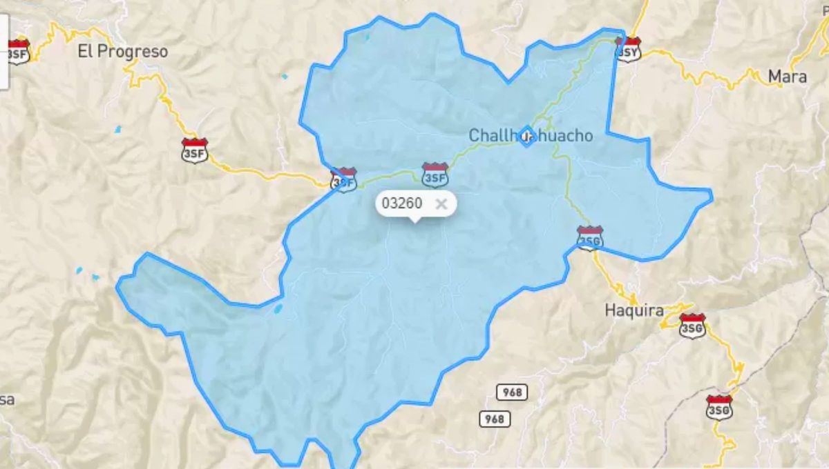 Mapa de Comerccacca en Perú. Mapa de Comerccacca en Perú.