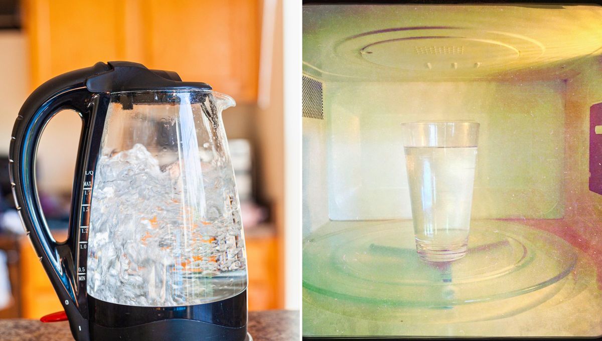 ¿Por qué el agua hirviendo tiene burbujas, excepto en el microondas?