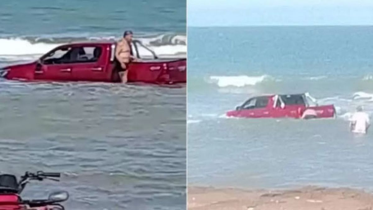Poco a poco el mar se tragó a la camioneta.
