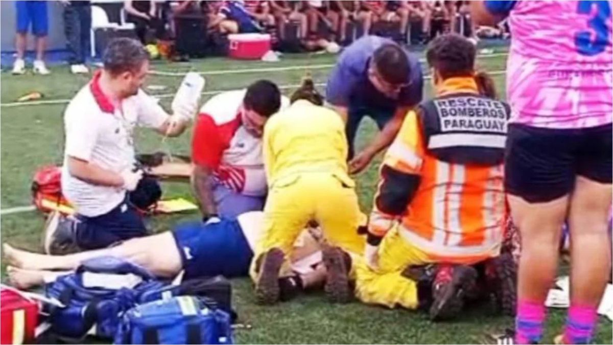 A pesar que el rugbier argentino fue atendido apenas se desplomó en pleno partido