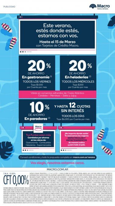 Banco Macro tiene promociones para el verano 2021.