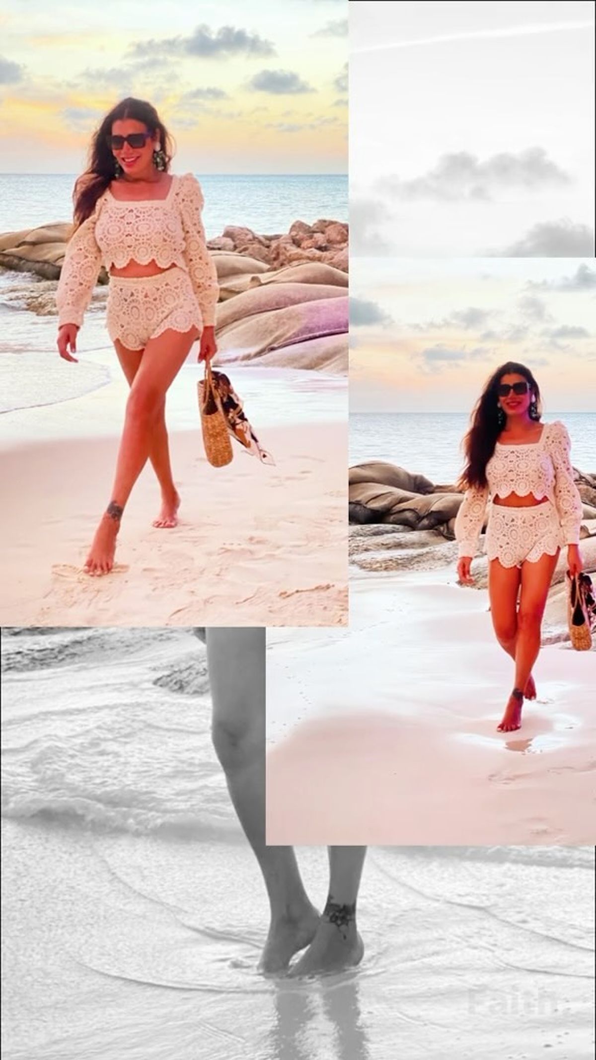 Florencia de la V se suma a las transparencias en clave off-white, XS, al ras y paraliza Aruba. Florencia de la V se suma a las transparencias en clave off-white, XS, al ras y paraliza Aruba.