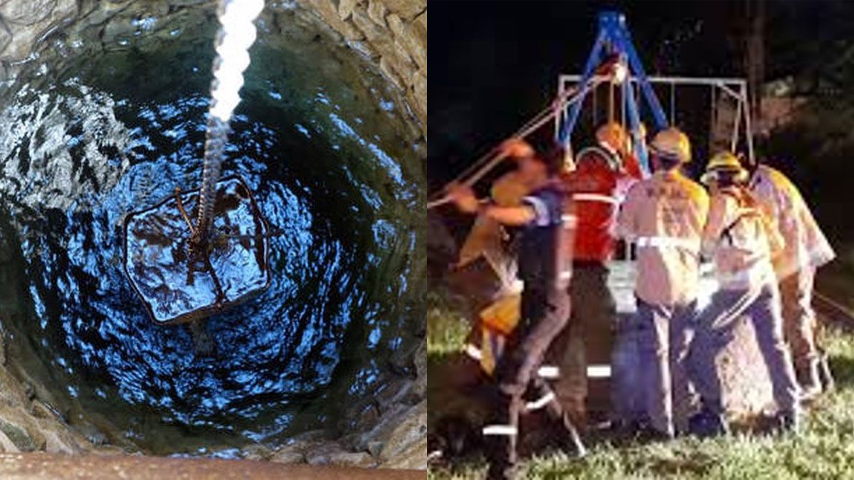 Accidente en el aljibe: un padre se tiró desde una altura de 10 metros para salvar a su hija