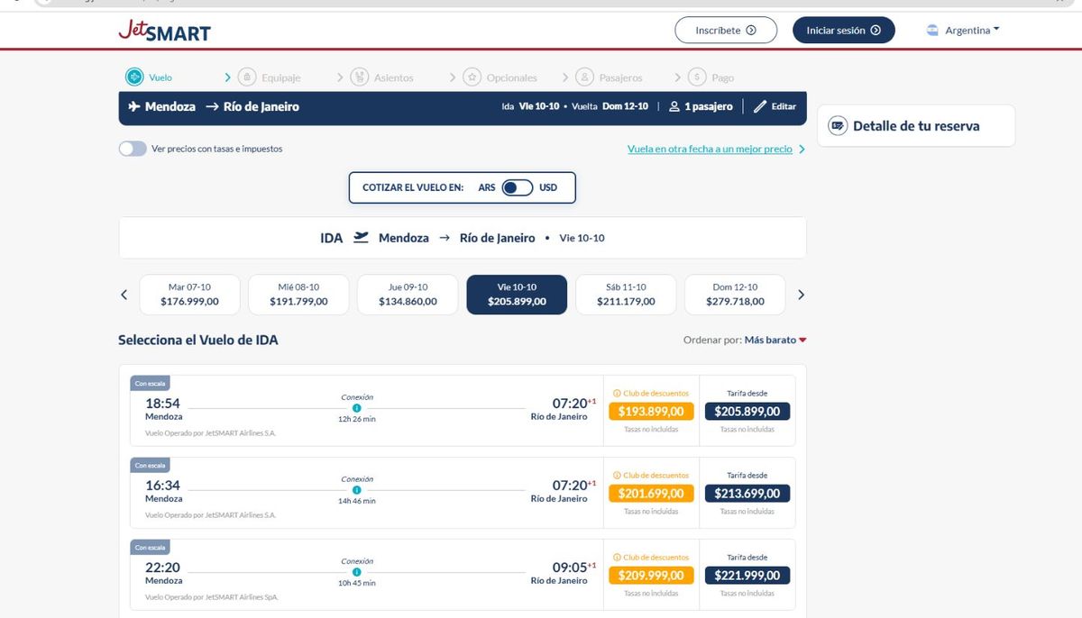 Pasajes para viajar desde Mendoza a Río de Janeiro con Jetsmart. Imagen: Jetsmart. Pasajes para viajar desde Mendoza a Río de Janeiro con Jetsmart. Imagen: Jetsmart.