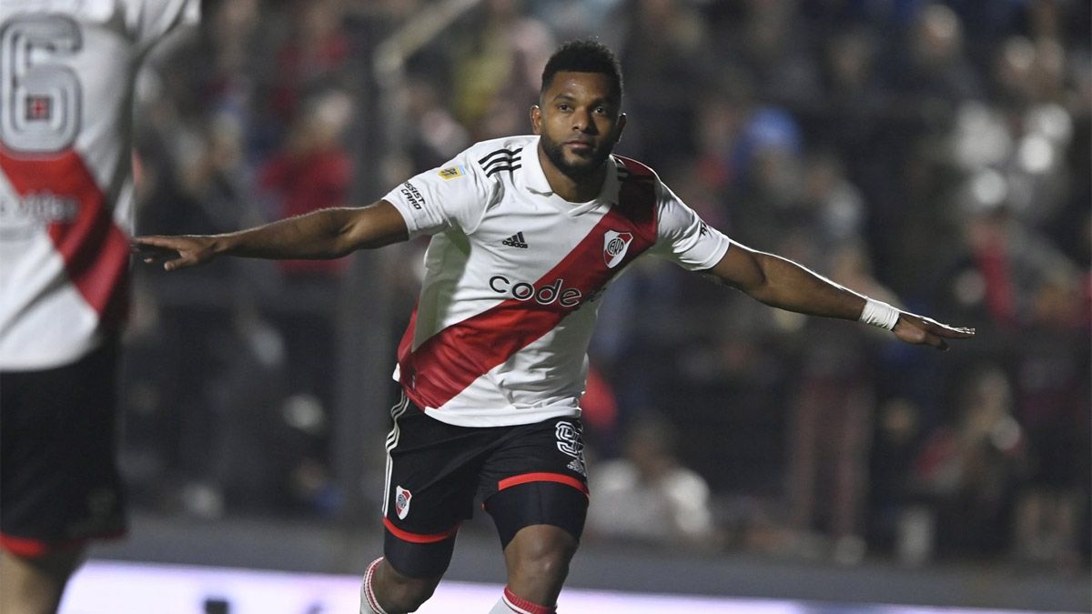 Miguel Borja le dio el triunfo a River ante Patronato, en la fecha pasada de la Liga Profesional.