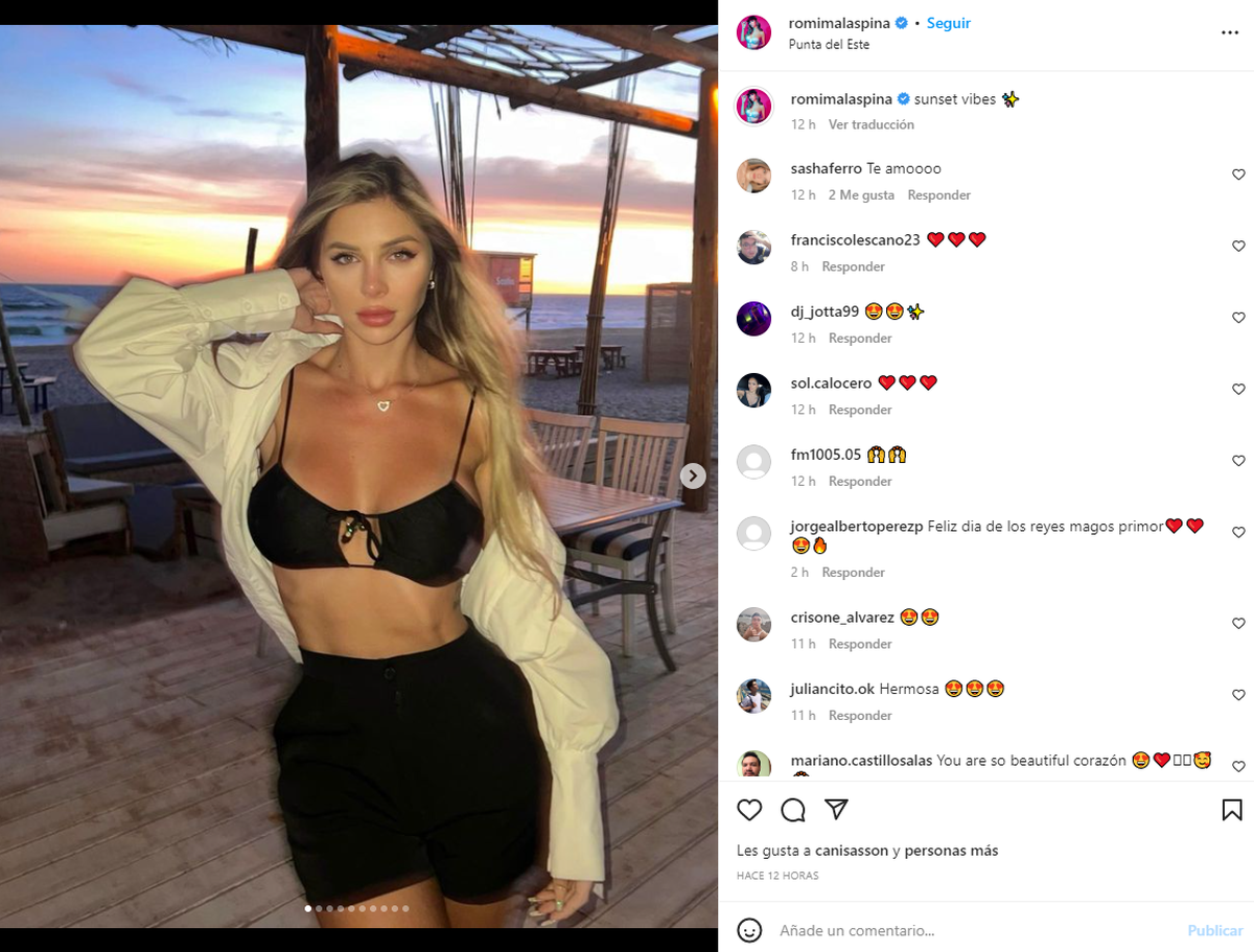 El posteo de Romina Malaspina con el que deleitó a sus seguidores y seguidoras de Instagram.