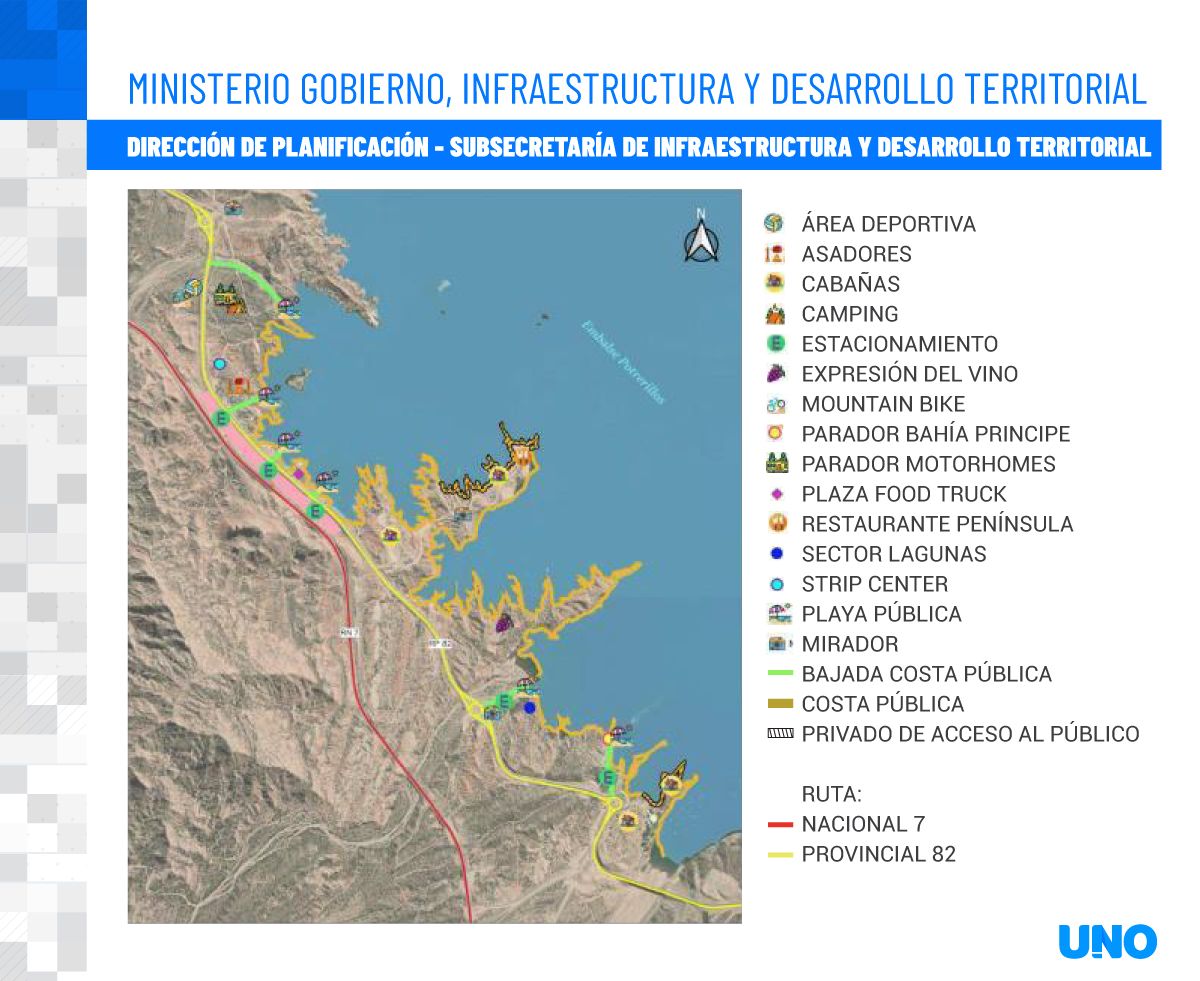 En este mapa se puede ver la distribución del proyecto de Potrerillos Resort, que incluye las obras de Costazur. Es el sector más cercano al túnel de la Ruta 82. En este mapa se puede ver la distribución del proyecto de Potrerillos Resort, que incluye las obras de Costazur. Es el sector más cercano al túnel de la Ruta 82.