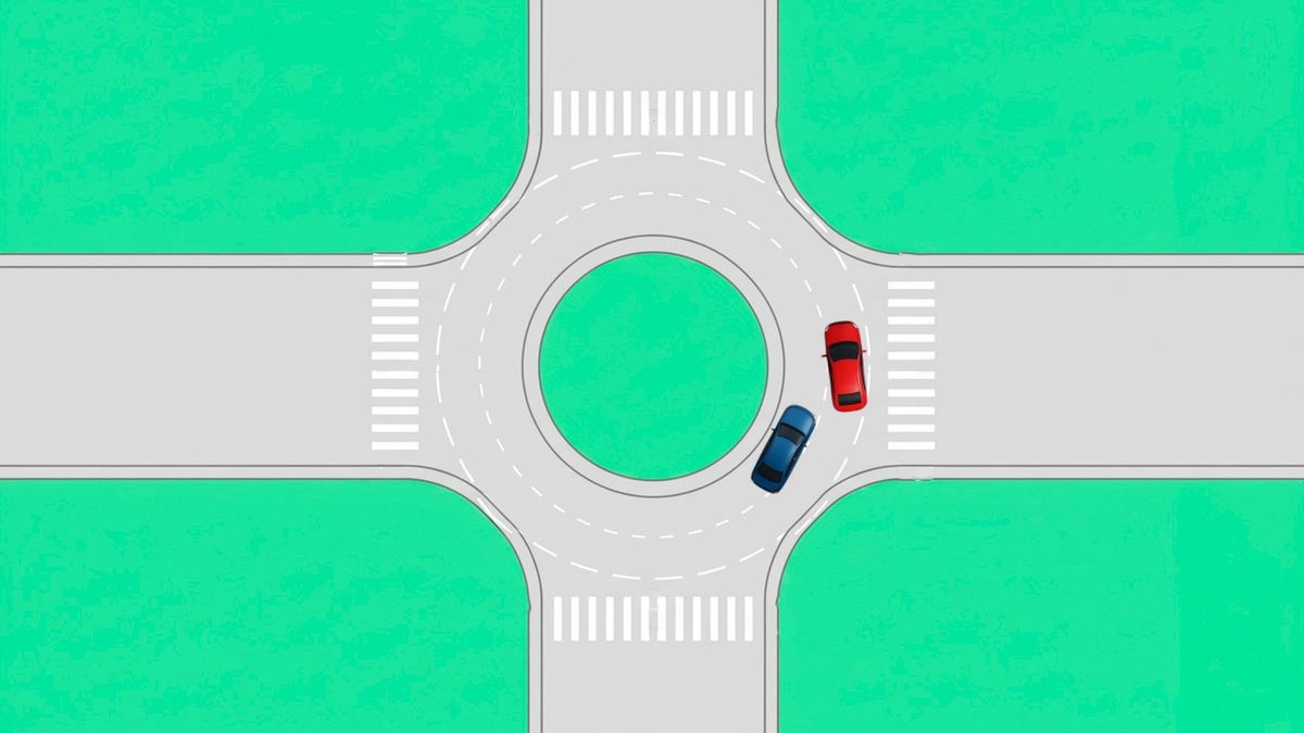 En el caso que dos autos circulen por la rotonda, deberá seder el paso el que quiera cambiar de trocha o carril. En el caso que dos autos circulen por la rotonda, deberá seder el paso el que quiera cambiar de trocha o carril.