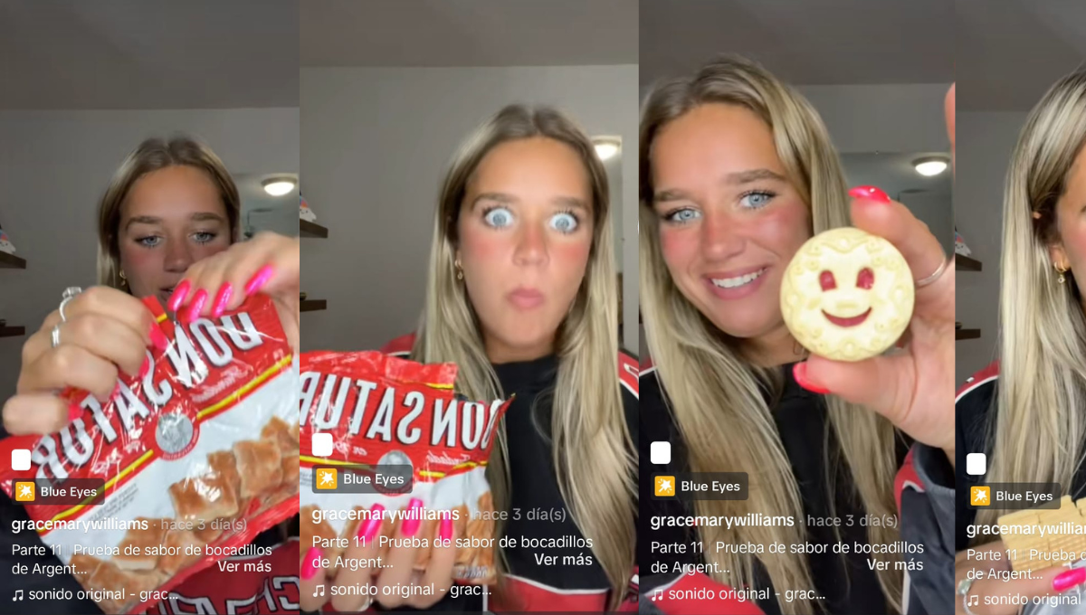 Una joven yanqui probó galletas argentinas y así reaccionó
