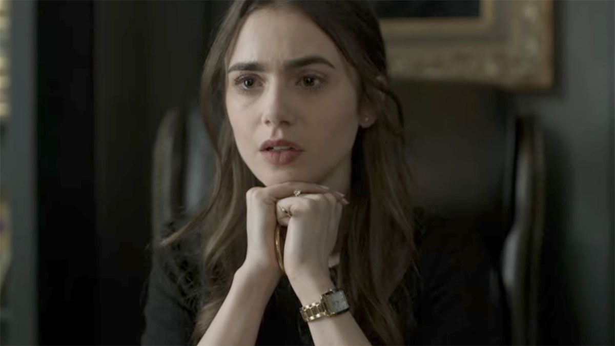 La actriz Lily Collins interpreta a Lauren Monroe en la película de Netflix.