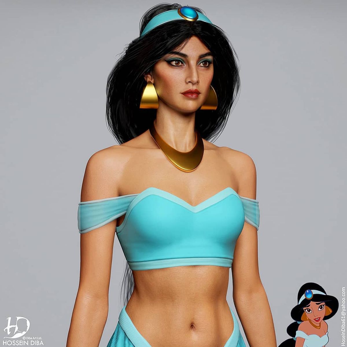 Así de hermosa luciría en la vida real la princesa Jasmine de Aladdin,  según la Inteligencia Artificial