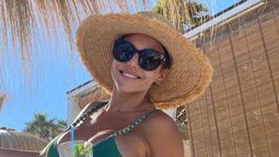 Evangelina Anderson arrancó su viaje de soltera en Cancún.