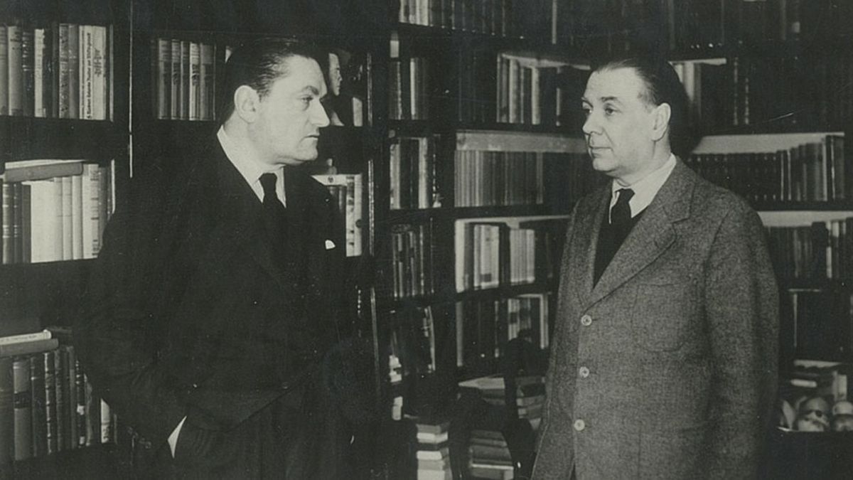 Manuel Peyrou y Jorge Luis Borges. Foto gentileza.