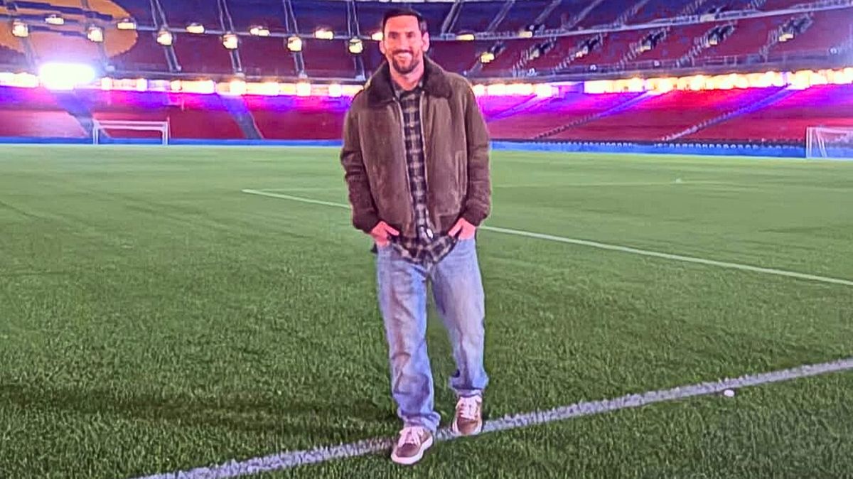 Messi en su visita al Camp Nou, estadio del Barcelona.&nbsp;