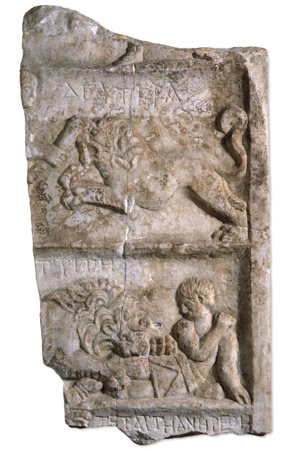 Una antigua representación de las peleas entre gladiadores y animales. Una antigua representación de las peleas entre gladiadores y animales.