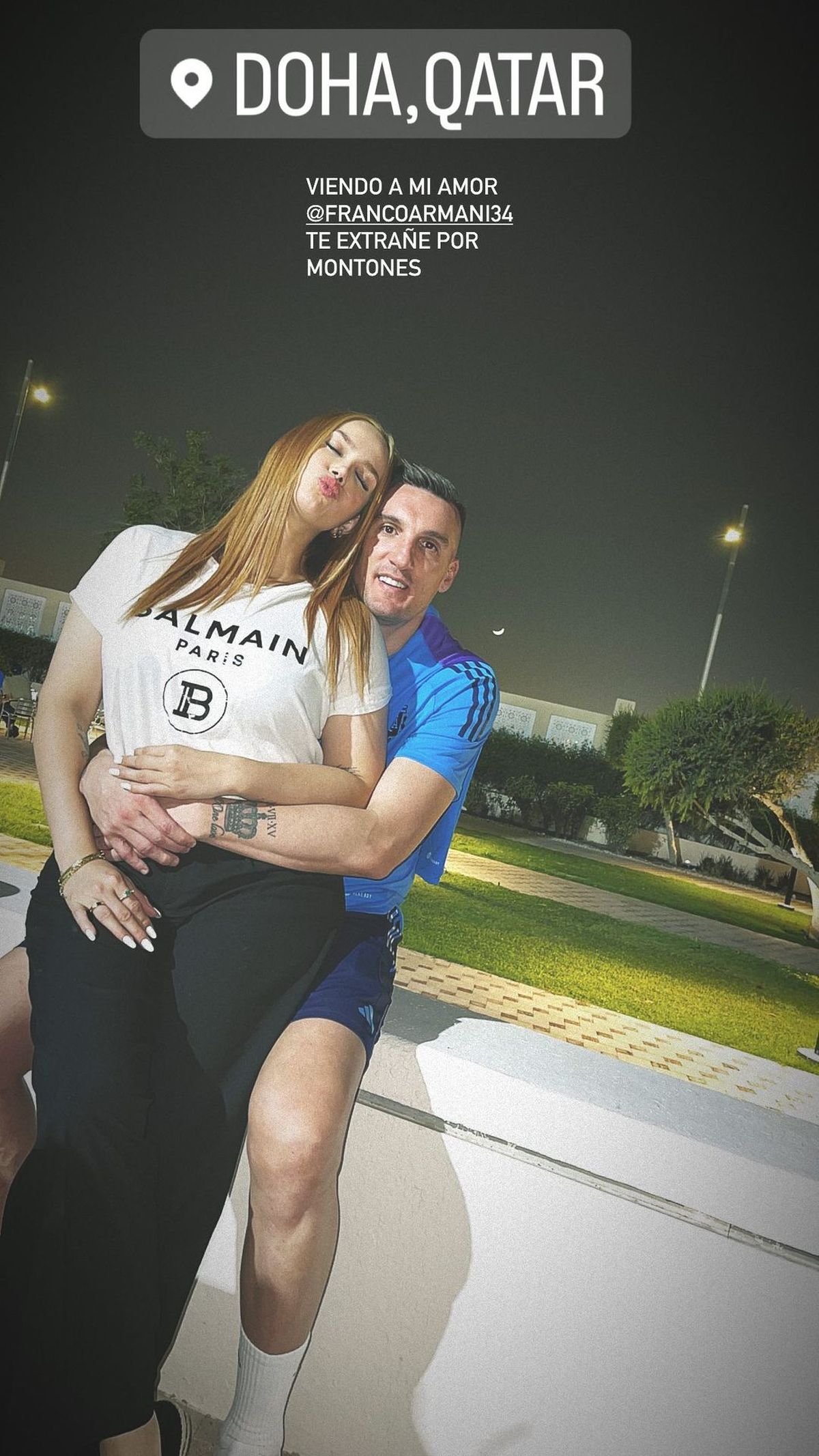 Franco Armani pudo encontrarse con su esposa
