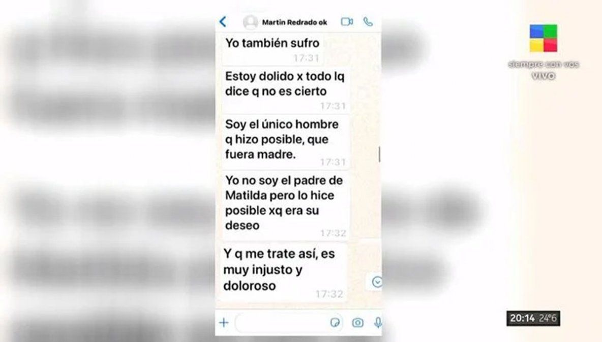 Martín Redrado fue durísimo con Luciana Salazar. Aseguró que no es el padre de Matilda pero que hizo posible su nacimiento