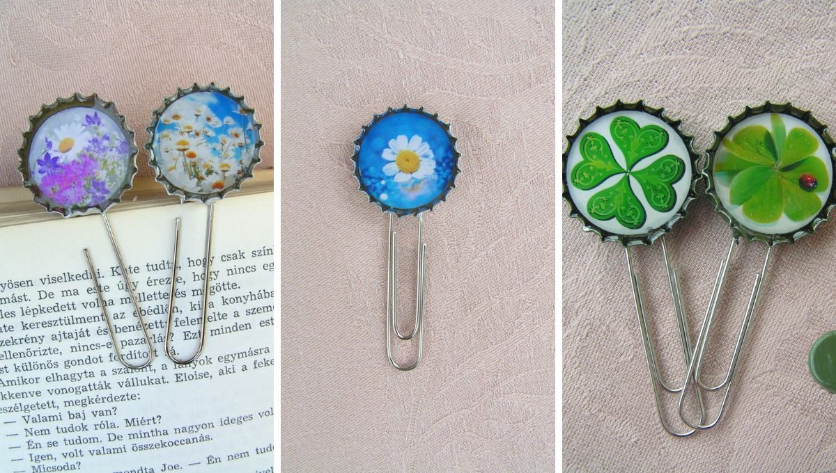 Tapitas de cerveza convertidas en señaladores para libros. Tapitas de cerveza convertidas en señaladores para libros. 