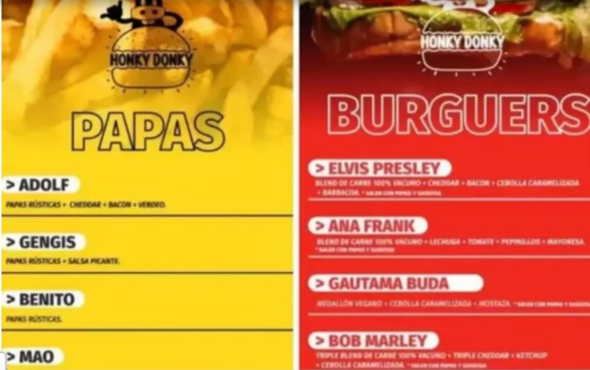 Repudio total. Un local vendía hamburguesas "Ana Frank" y papas fritas "Adolf". Repudio total. Un local vendía hamburguesas "Ana Frank" y papas fritas "Adolf".