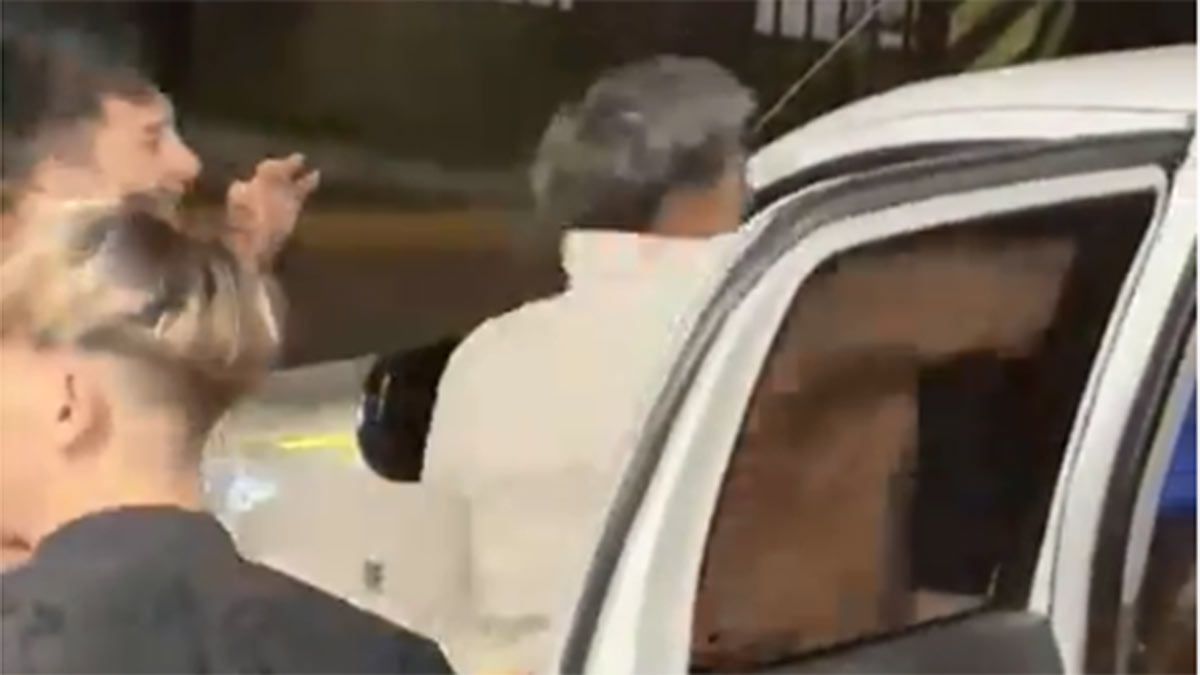 Captura de video de la pelea en el AutoMac de Mendoza.