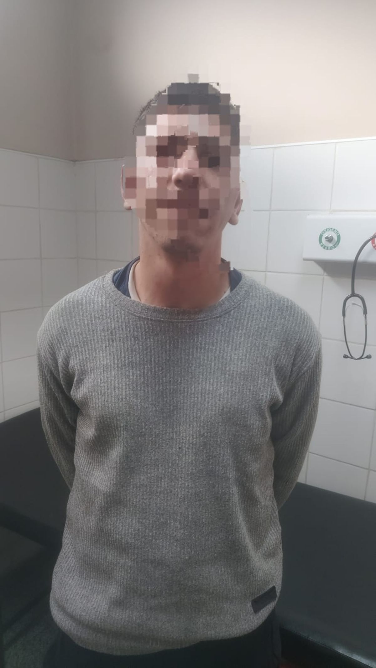 Uno de los detenidos tras la balacera. Uno de los detenidos tras la balacera.