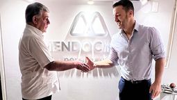 El médico Jorge Gazohul y el ex legislador Luis Petri durante la reunión que compartieron en la Fundación Mendocinos por el Futuro.