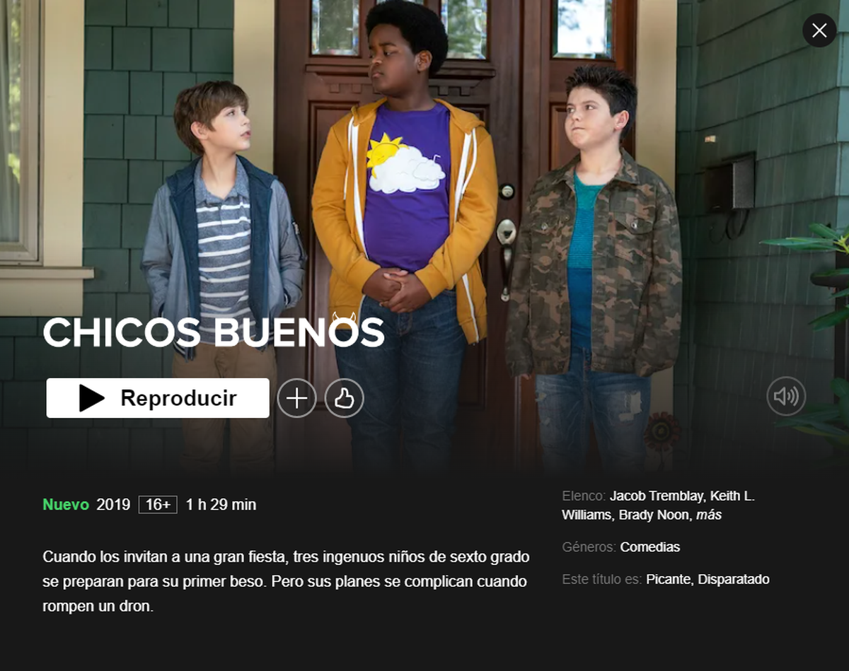 Chicos buenos se encuentran en el catálogo de series y películas de Netflix.