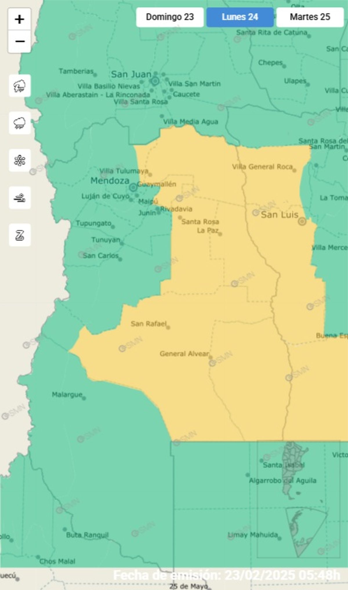 No toda la ciudad de Mendoza se ve afectada por las tormentas No toda la ciudad de Mendoza se ve afectada por las tormentas