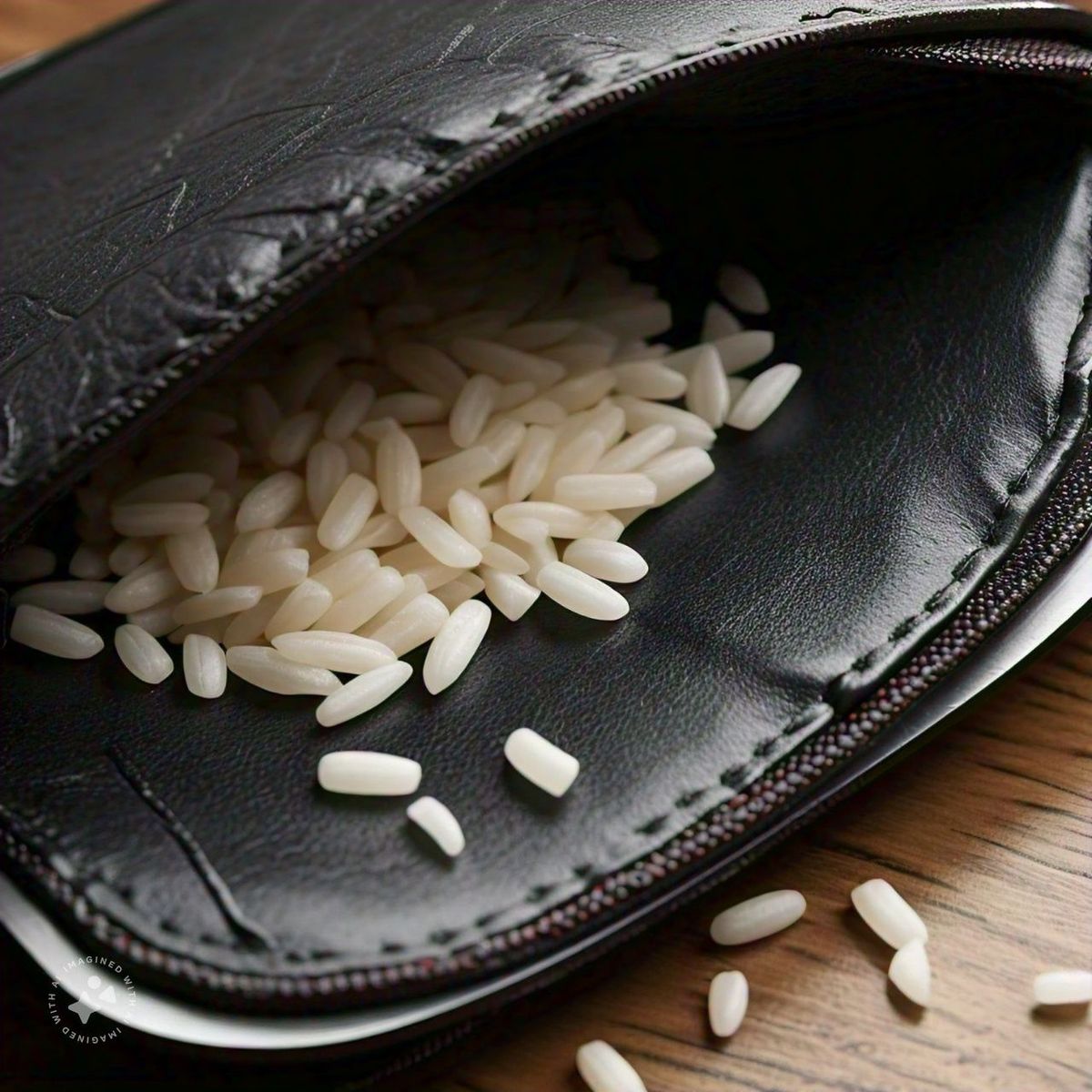 Colocar los granos de arroa en la billetera es uno de los últimos pasos del ritual del Portal del León. Colocar los granos de arroa en la billetera es uno de los últimos pasos del ritual del Portal del León.