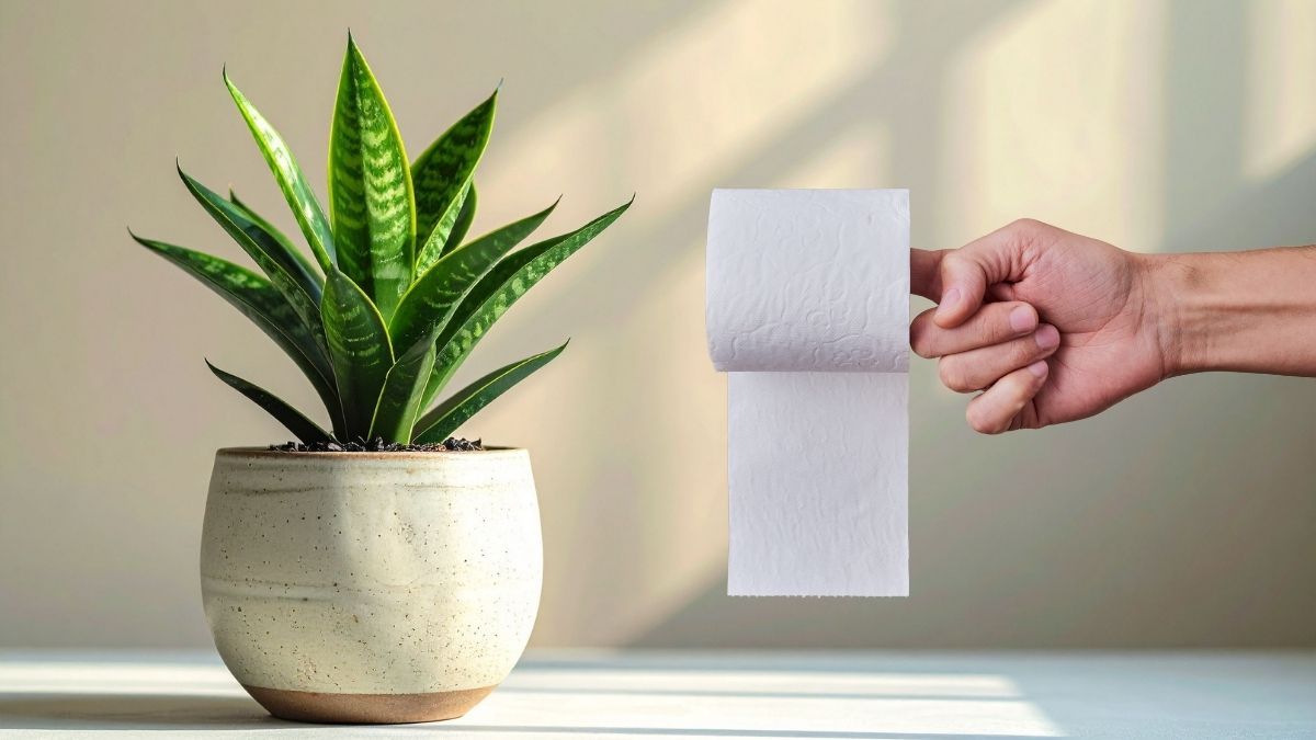 Pocos lo saben: qué significa y para qué sirve colocar papel higiénico en la tierra de la sansevieria