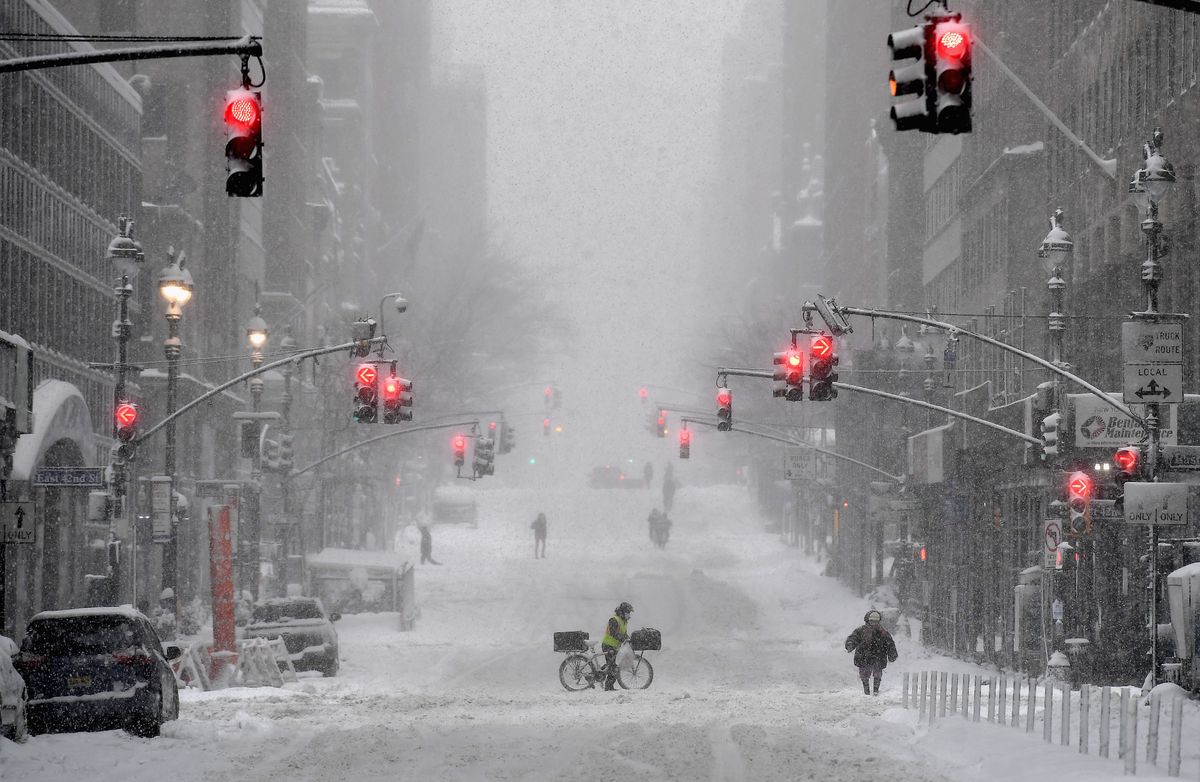 En la ciudad de Nueva York con frecuencia se viven tormentas de nieve.