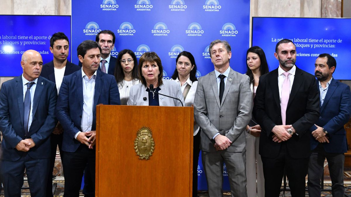 Patricia Bullrich con senadores aliados.