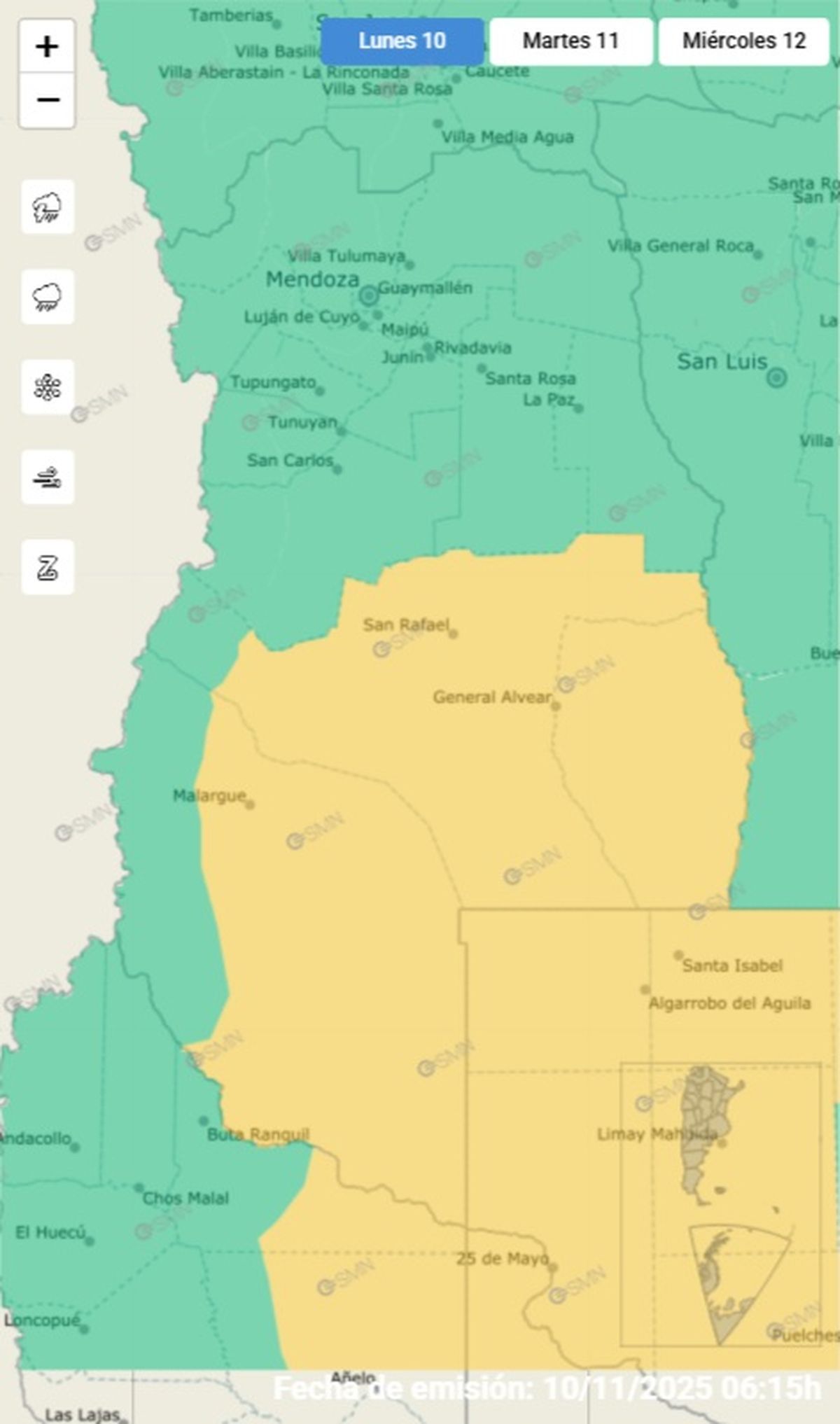 Estos son los departamento en alerta. Estos son los departamento en alerta.