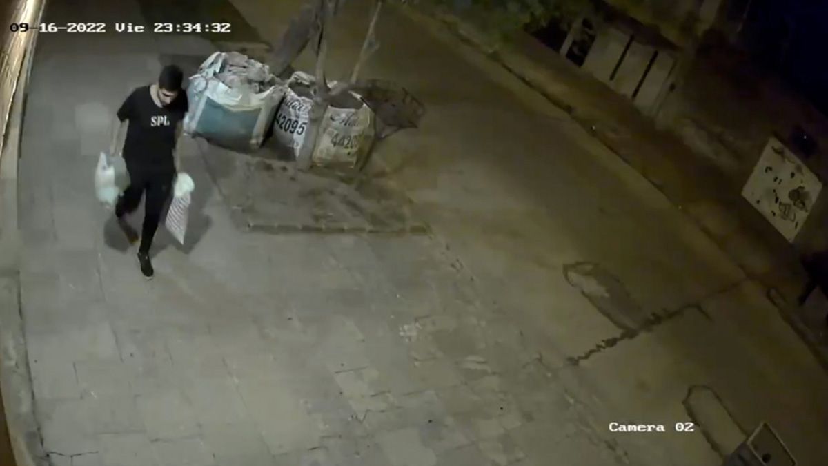 El joven detenido fue visto en cámaras de seguridad de un vecino llevando bolsas de residuos, que luego se confirmó, eran partes del cuerpo de la mujer asesinada