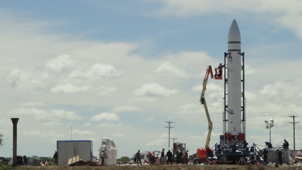Cohete Tronador II, con el que se sueña poner pronto un satélite mendocino en una órbita en el espacio exterior.