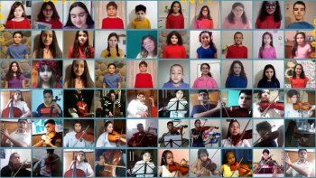 El Coro y la Orquesta de niños de la Ciudad se fundieron en esta canción primaveral
