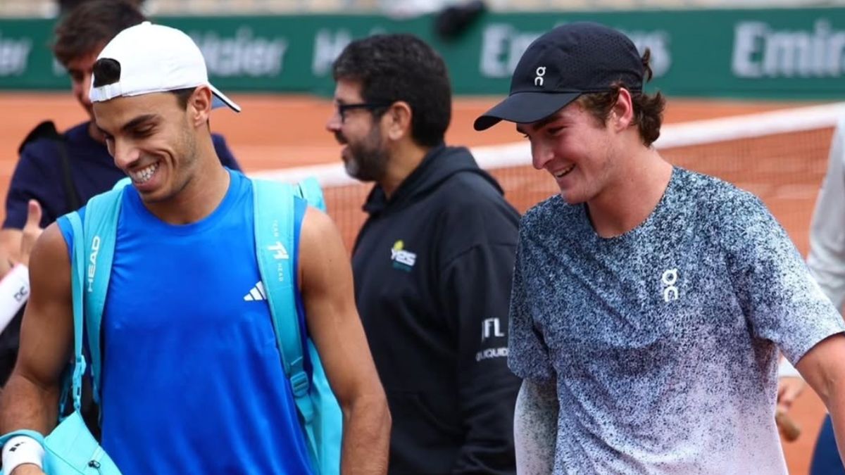 Fran Cerúndolo se entrenó con Joao Fonseca en París.