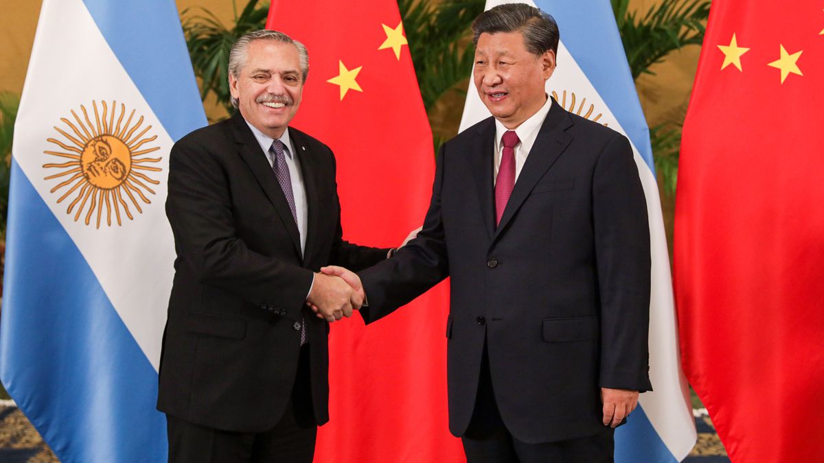 Alberto Fernández y Xi Jinping en la Cumbre del G20.