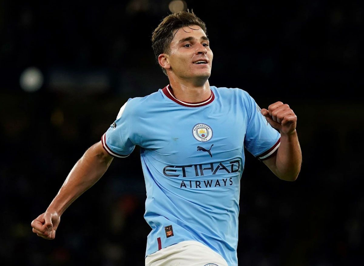 Julián Álvarez hizo su primer gol en la Champions