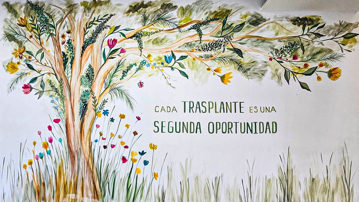Un mural que celebra la vida en Hospital Privado Universitario de Córdoba.