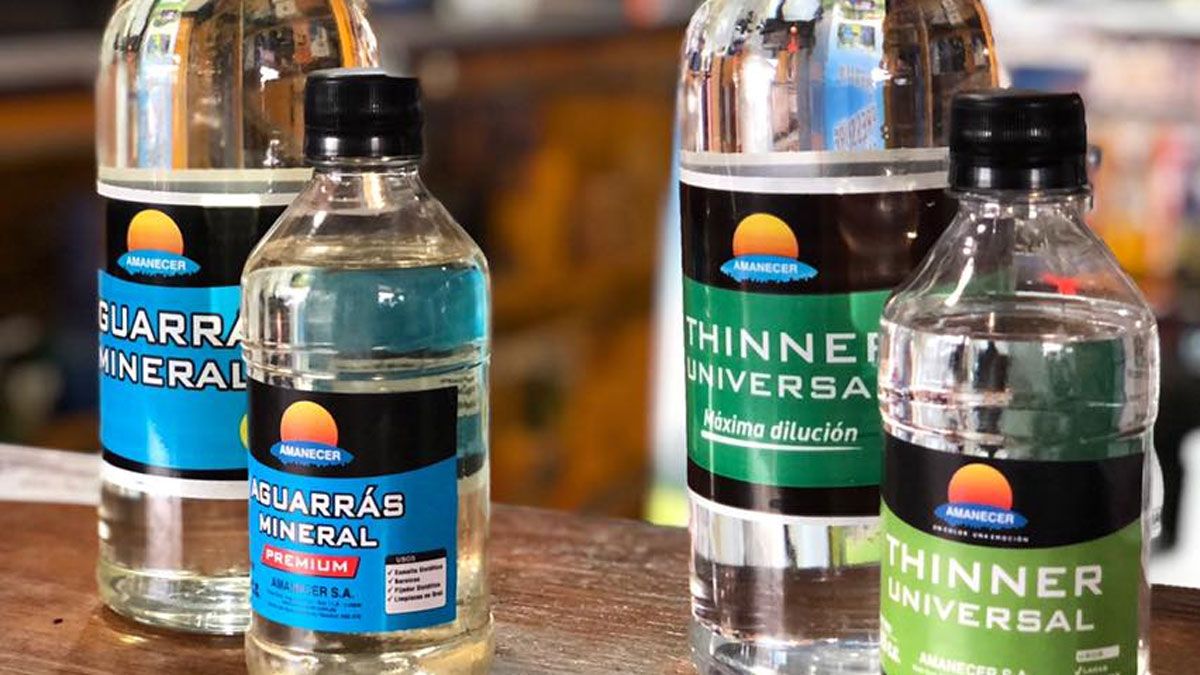 El aguarrás y el thinner tienen sus diferencias.