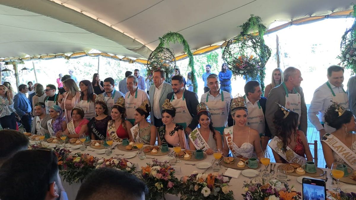 Todas las soberanas departamentales fueron homenajeadas por sus intendentes en el Desayuno Real en la Vendimia 2023.