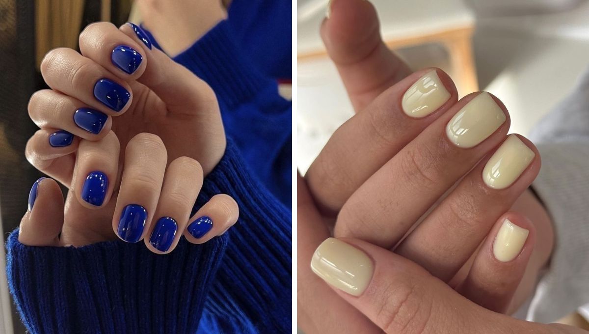 Azul oscuro y amarillo son dos colores que lucen muy bien en las uñas cortas. Azul oscuro y amarillo son dos colores que lucen muy bien en las uñas cortas.