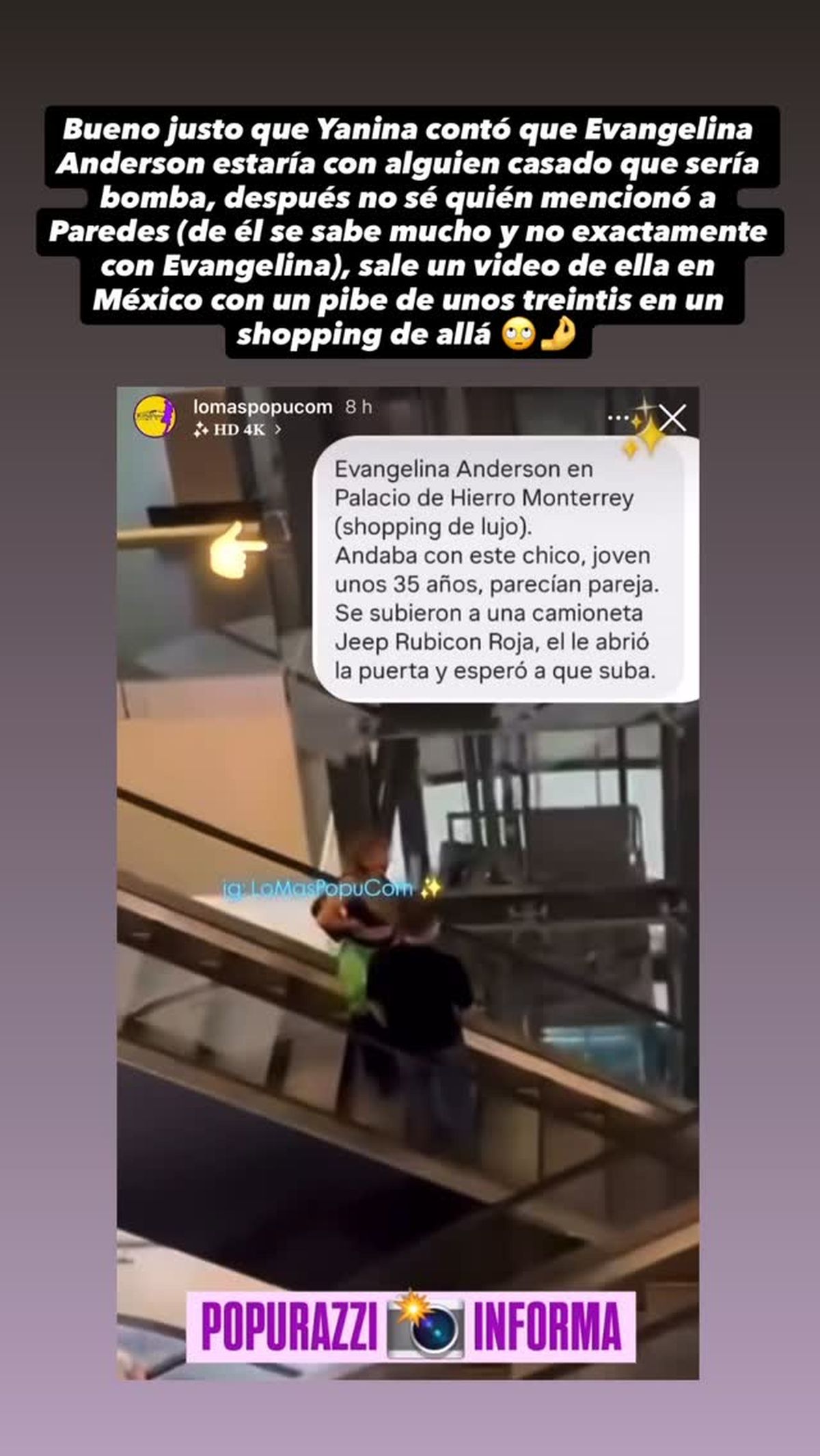 Captan a Evangelina Anderson con un hombre en un shopping de México. Captan a Evangelina Anderson con un hombre en un shopping de México.