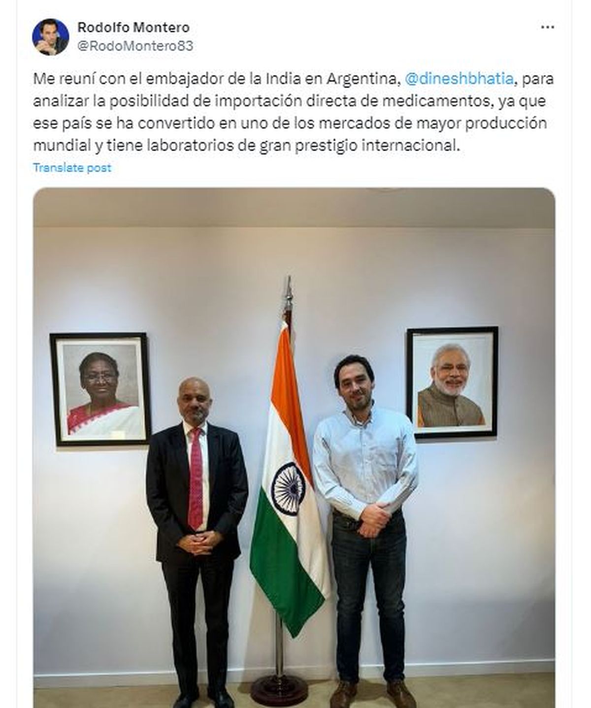 A mitad de año, el ministro de Salud, Rodolfo Montero se reunió con el embajador de la India para sentar las bases de la compra de medicamentos a ese país. 