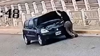 Una mujer fue atropellada por su propio auto y el momento quedó filmado