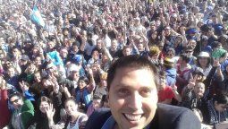 Eber Pérez Plaza durante un acto político del Frente de Todos.